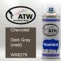 Preview: Chevrolet, Dark Gray (matt), WA6279: 400ml Sprühdose, von ATW Autoteile West.